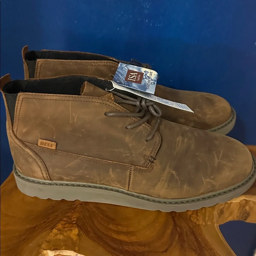 NWT Men's Reef Voyage Brown Leather Boot Size 12